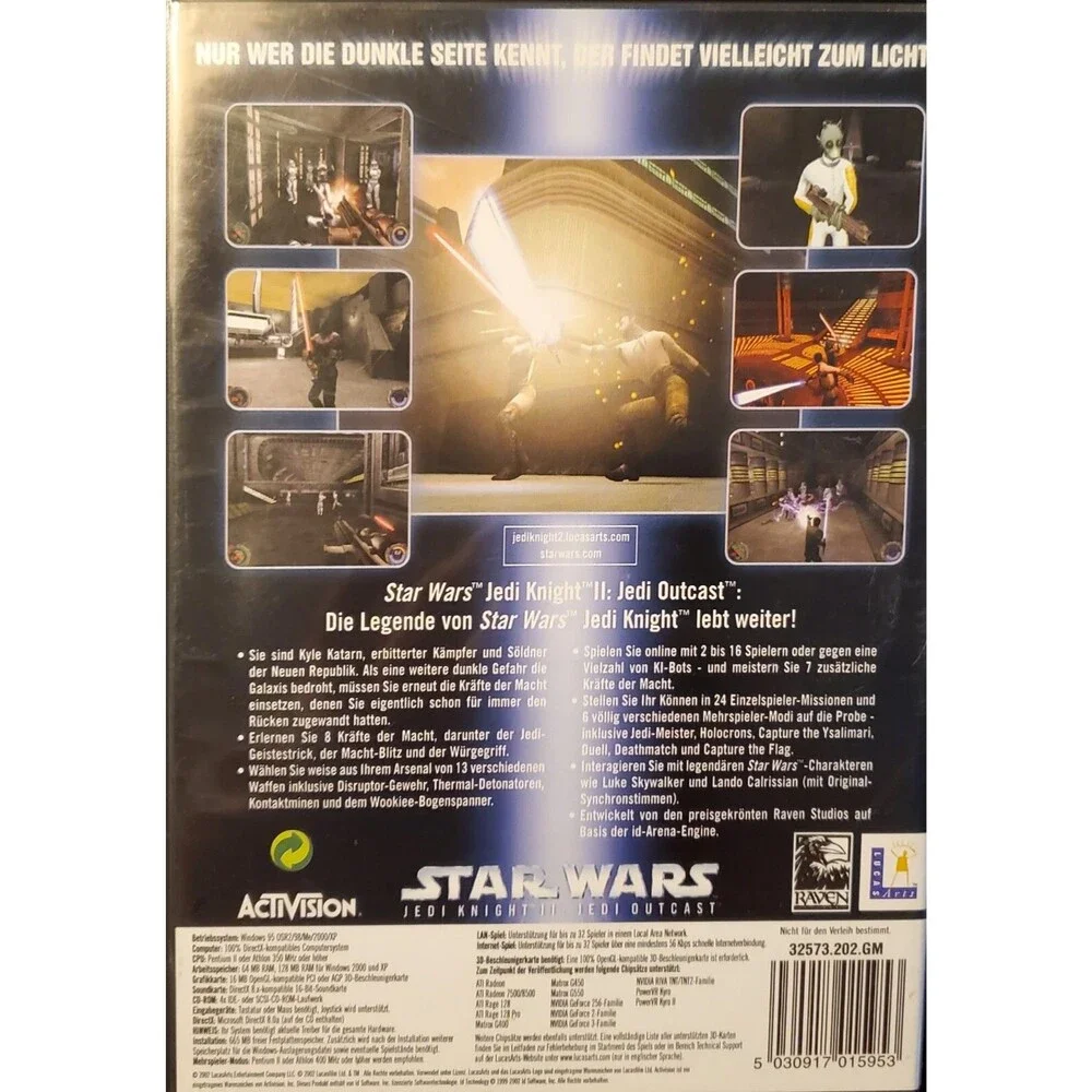 Star Wars JEDI KNIGHT II 2 JEDI OUTCAST Lucasarts Windows PC Game DE Germany